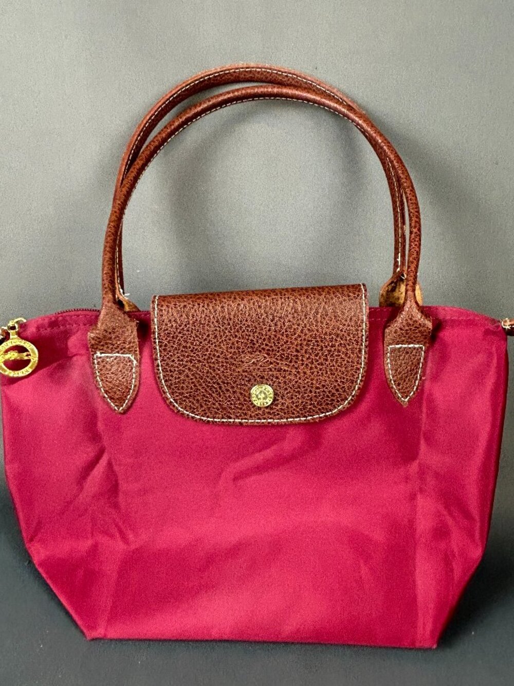 Longchamp le Pliage Small Red Nylon Shoulder Tote Bag